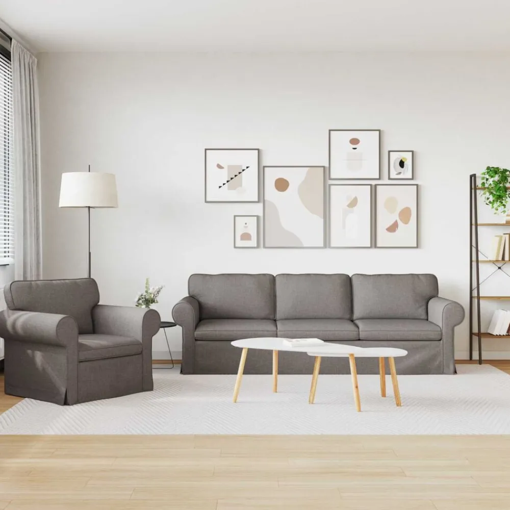 Banken*vidaXL Bankstel 2 pcs 245 x 82 x 80 cm Stof Taupe