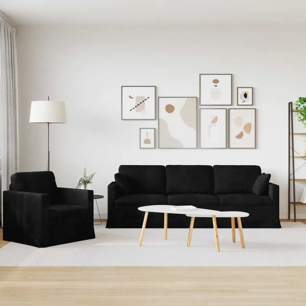 Bankstel 2 pcs 228 x 78 x 80 cm Fluweel>vidaXL Outlet