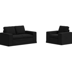 Bankstel 2 pcs 162 x 80 x 82 cm Stof>vidaXL Outlet