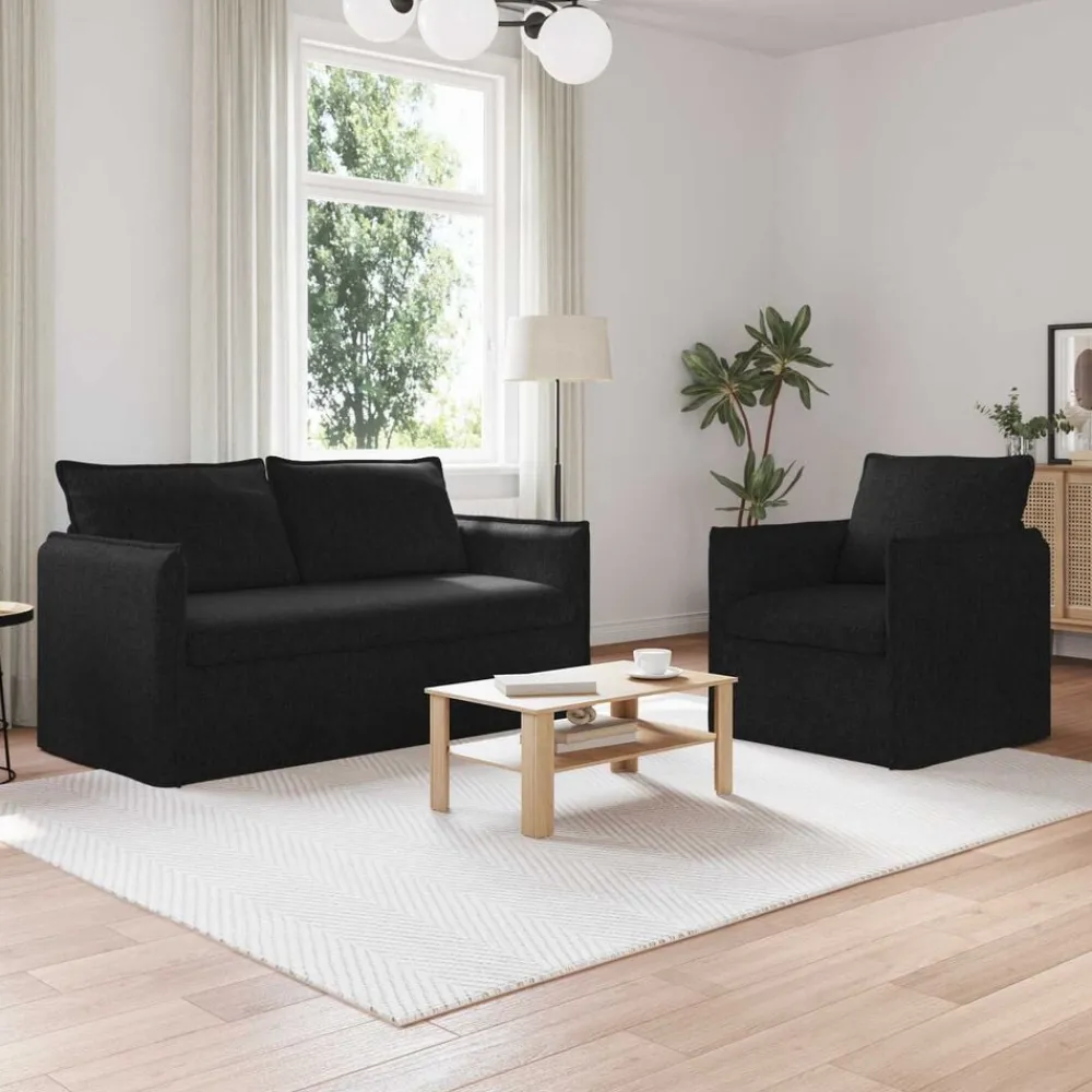 Bankstel 2 pcs 156 x 82 x 85 cm Stof>vidaXL New