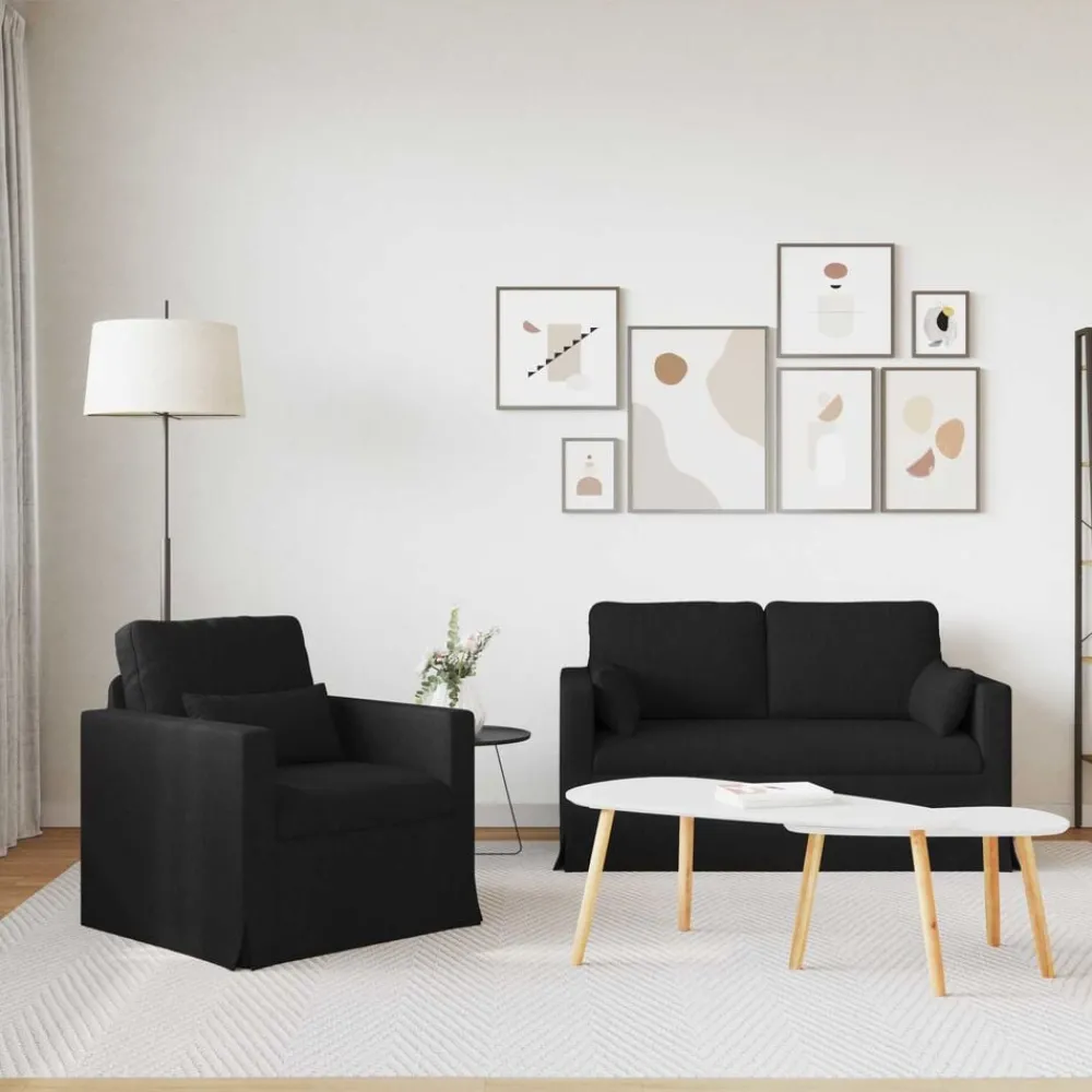 Bankstel 2 pcs 139 x 78 x 80 cm Stof>vidaXL Hot
