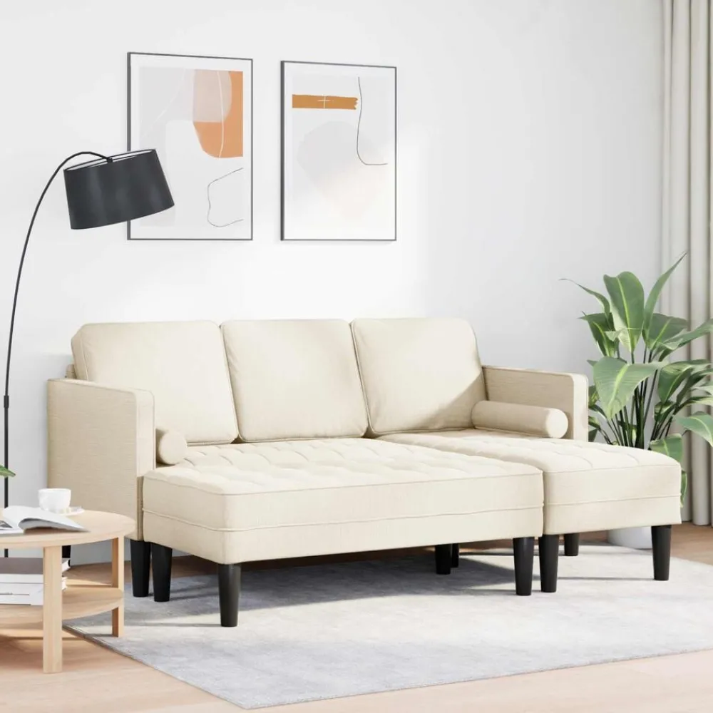Bankstel met kussen 2 pcs Polyester>vidaXL Online