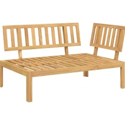 Bankstel met kussen Grijs 133 x 92 x 69 cm Massief Acaciahout><noscript><img width=