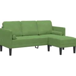 Banken*vidaXL Bankstel met kussen Polyester Lichtgroen