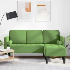 Banken*vidaXL Bankstel met kussen Polyester Lichtgroen