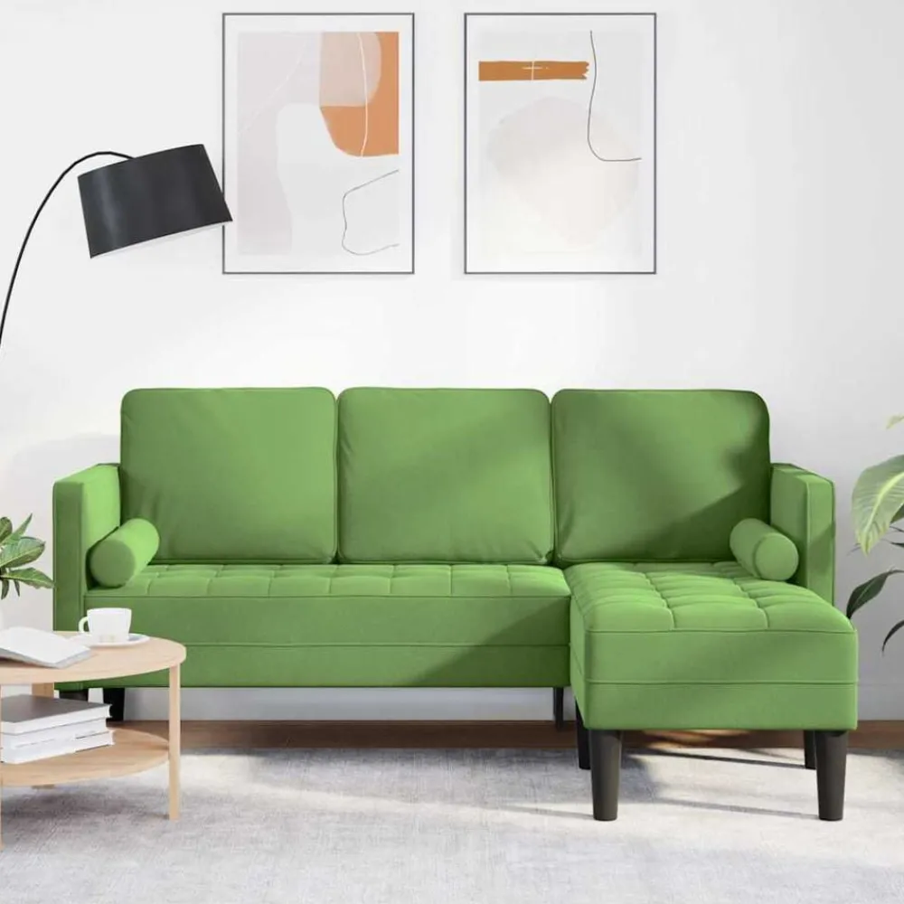 Banken*vidaXL Bankstel met kussen Polyester Lichtgroen
