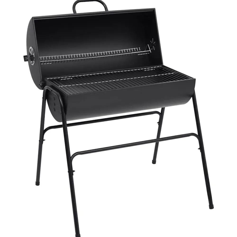 Barbecuevat met 2 kookroosters 80x95x90 cm staal zwart>vidaXL New