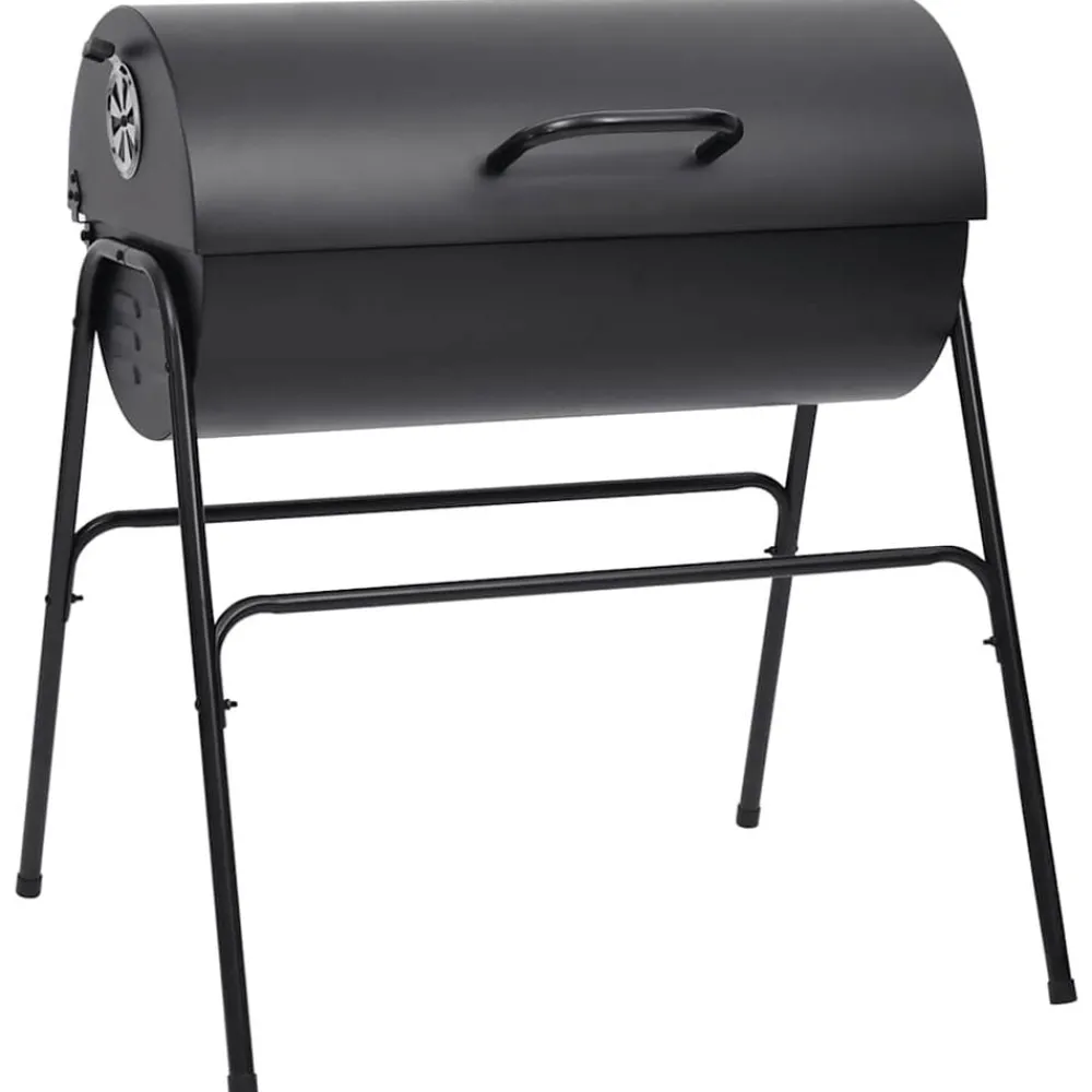Barbecuevat met 2 kookroosters 80x95x90 cm staal zwart>vidaXL New