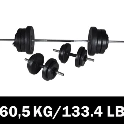 Fitness*vidaXL Barbell- en dumbbellset 60,5 kg