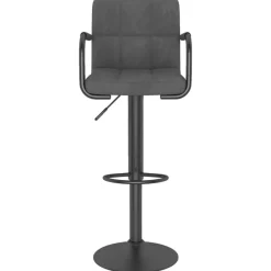 Stoelen*vidaXL Barkruk fluweel Donkergrijs
