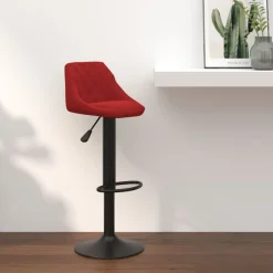 Stoelen*vidaXL Barkruk fluweel Wijnrood