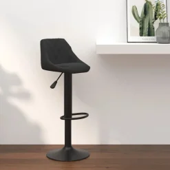 Stoelen*vidaXL Barkruk fluweel Zwart