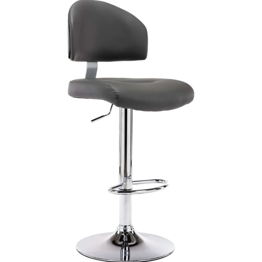 Stoelen*vidaXL Barkruk kunstleer Grijs