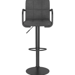 Stoelen*vidaXL Barkruk stof Donkergrijs