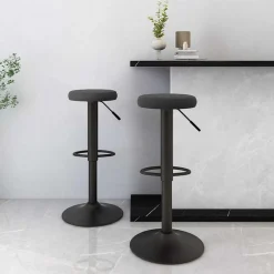 Stoelen*vidaXL Barkrukken 2 st fluweel Zwart