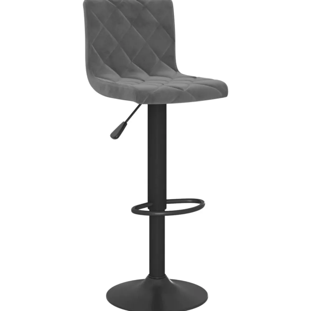 Stoelen*vidaXL Barkrukken 2 st fluweel Donkergrijs