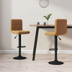 Stoelen*vidaXL Barkrukken 2 st fluweel Bruin