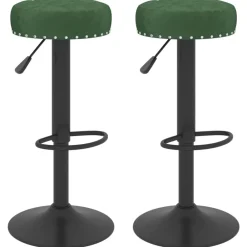 Stoelen*vidaXL Barkrukken 2 st fluweel Donkergroen