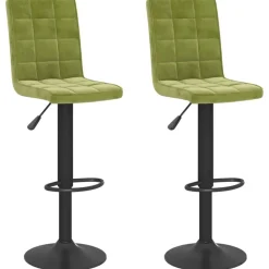 Stoelen*vidaXL Barkrukken 2 st fluweel Lichtgroen