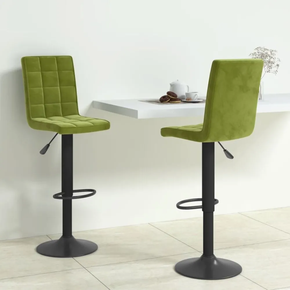 Stoelen*vidaXL Barkrukken 2 st fluweel Lichtgroen