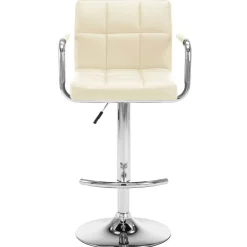 Stoelen*vidaXL Barkrukken 2 st kunstleer crèmekleurig Cr&egrave;me