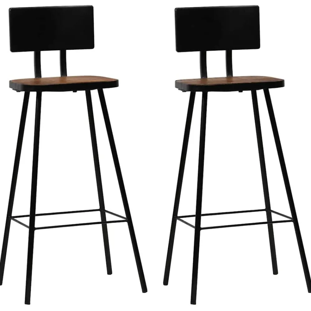 Stoelen*vidaXL Barkrukken 2 st massief gerecycled hout