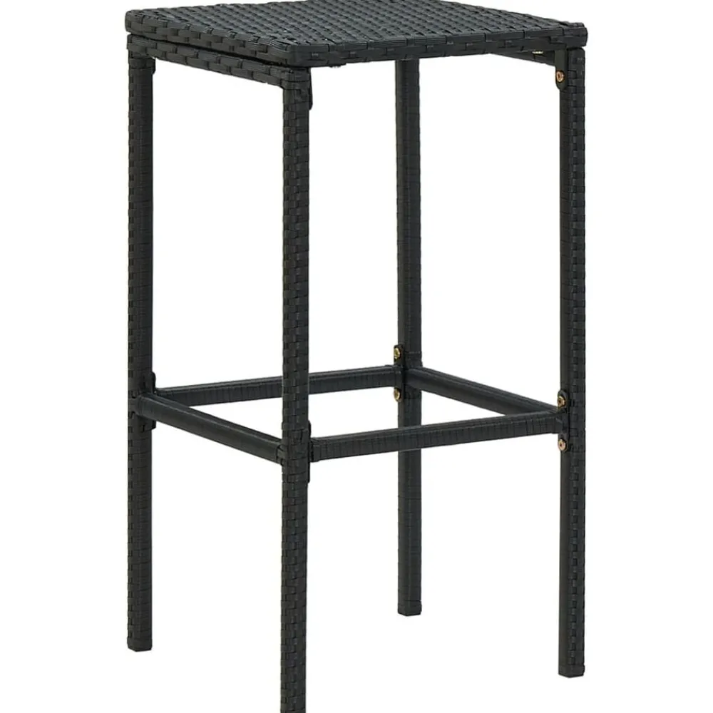 Stoelen*vidaXL Barkrukken met kussens 2 st poly rattan Zwart