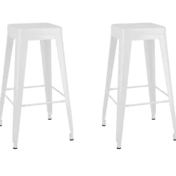 Stoelen*vidaXL Barkrukken stapelbaar 2 st metaal Wit