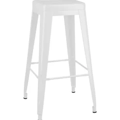 Stoelen*vidaXL Barkrukken stapelbaar 2 st metaal Wit