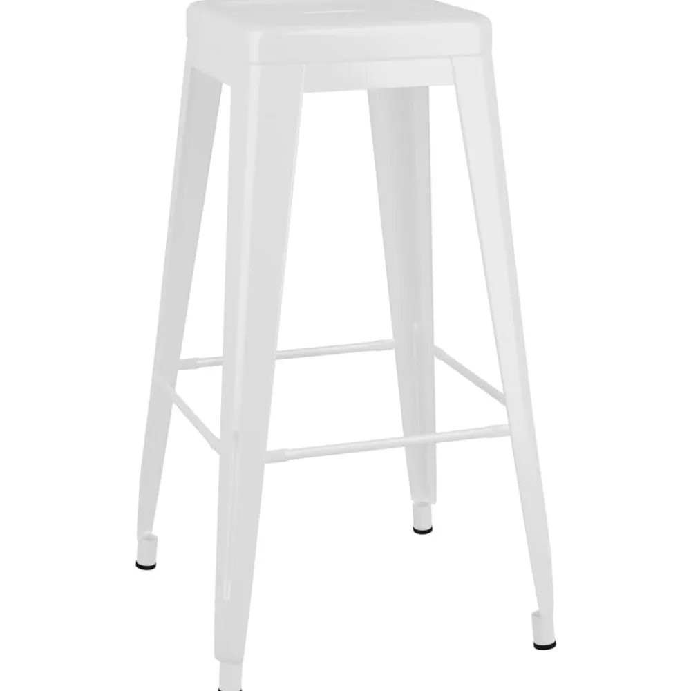 Stoelen*vidaXL Barkrukken stapelbaar 2 st metaal Wit
