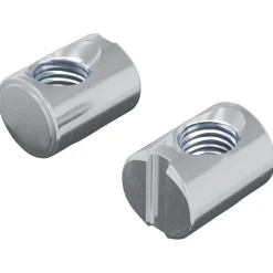 Bouwbeslag*vidaXL Barrel Moer 2 pcs Zilver M6 x 13 mm IJzer