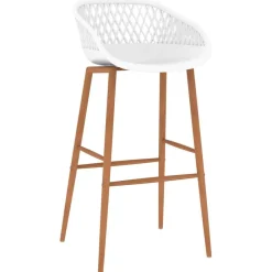 Stoelen*vidaXL Barstoelen 2 st wit Wit en bruin