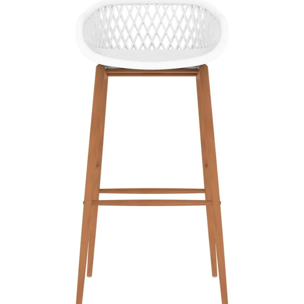 Stoelen*vidaXL Barstoelen 2 st wit Wit en bruin
