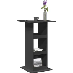 Tafels*vidaXL Bartafel met opbergruimte 60x60x102 cm bewerkt hout Zwart