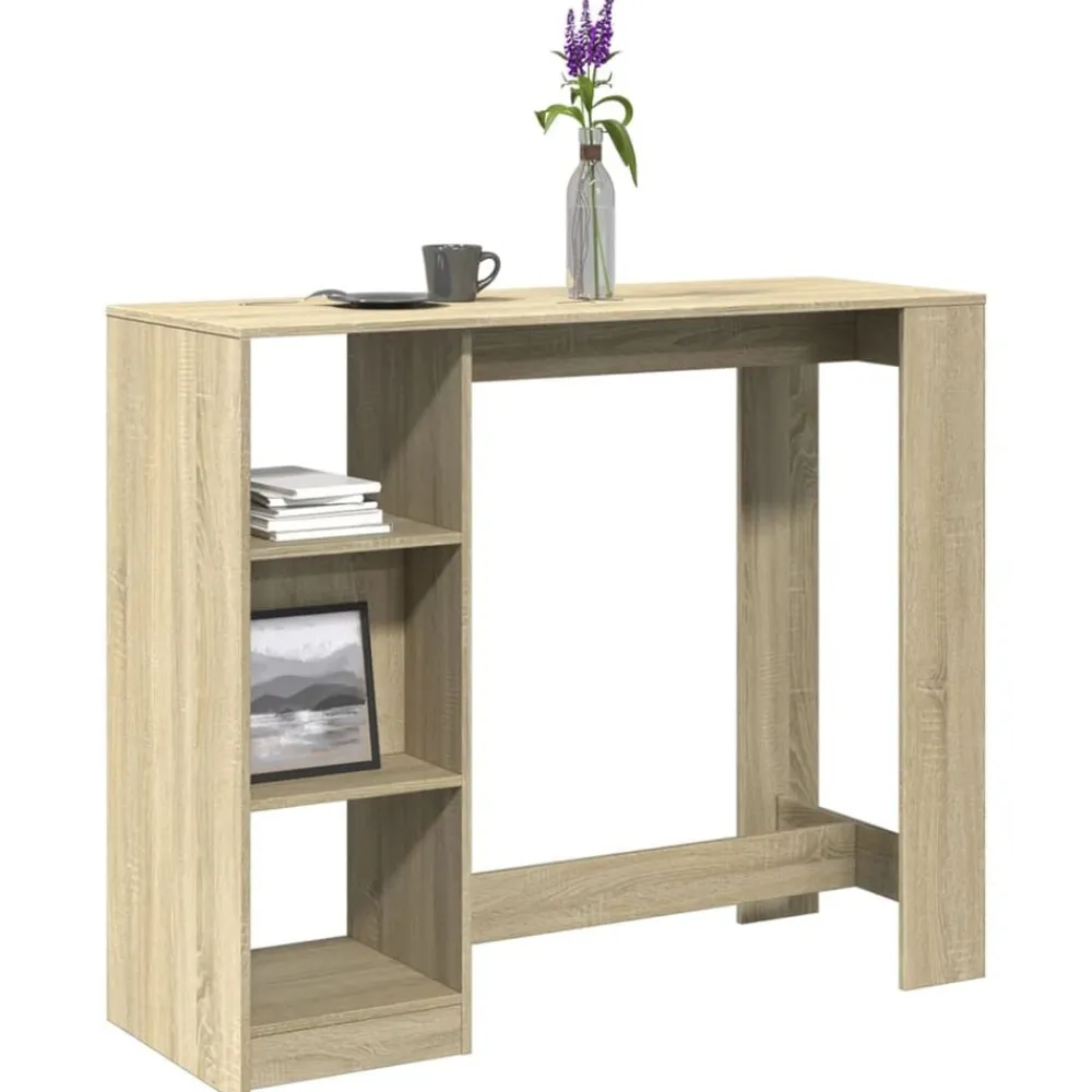 Bartafel met schap 124x46x103,5 cm hout kleur>vidaXL Best