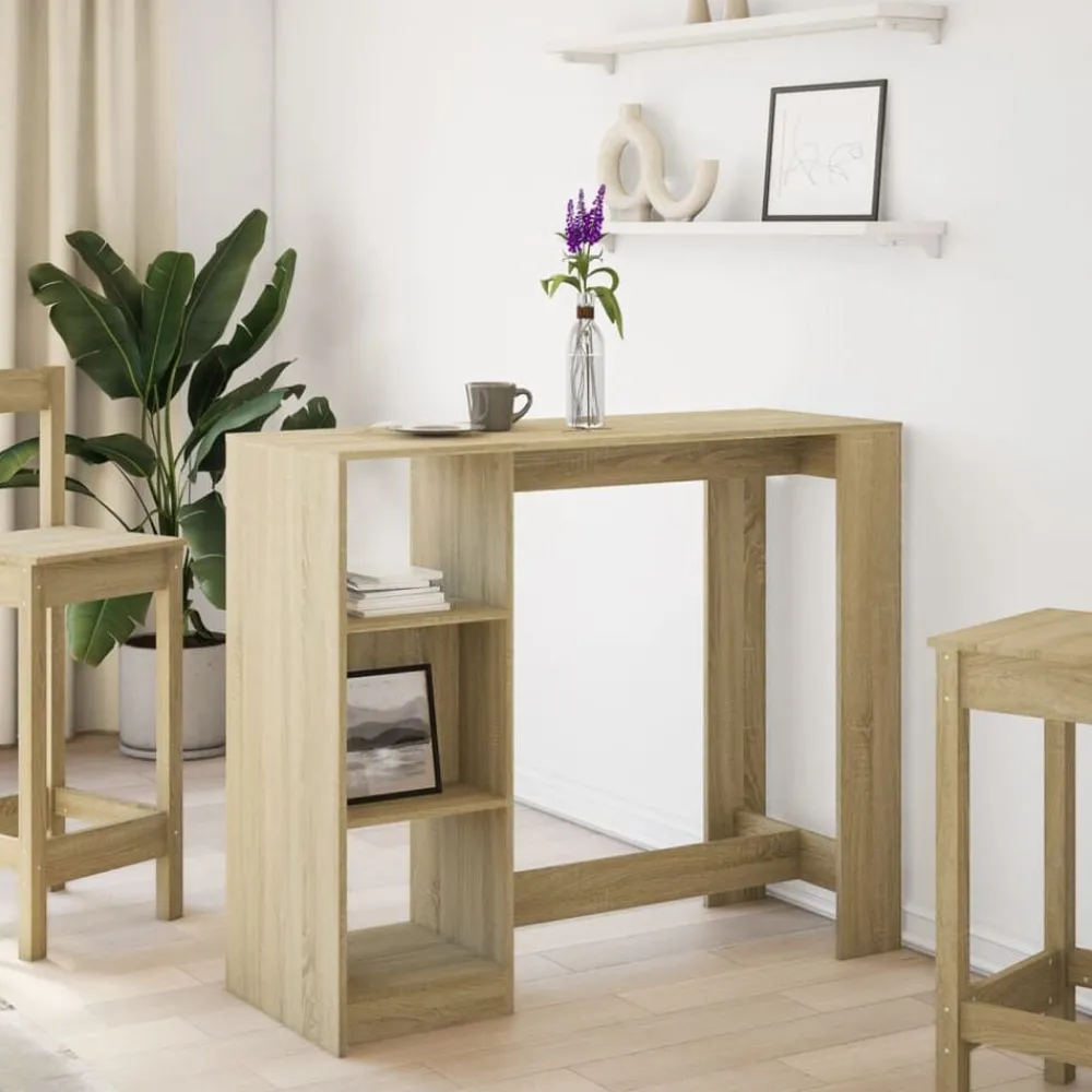 Bartafel met schap 124x46x103,5 cm hout kleur>vidaXL Best