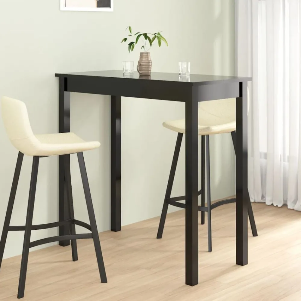 Tafels*vidaXL Bartafel 115x55x107 cm MDF zwart
