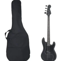 Kunst & Entertainment*vidaXL Basgitaar voor beginners elektrisch met tas 4/4 46" Zwart