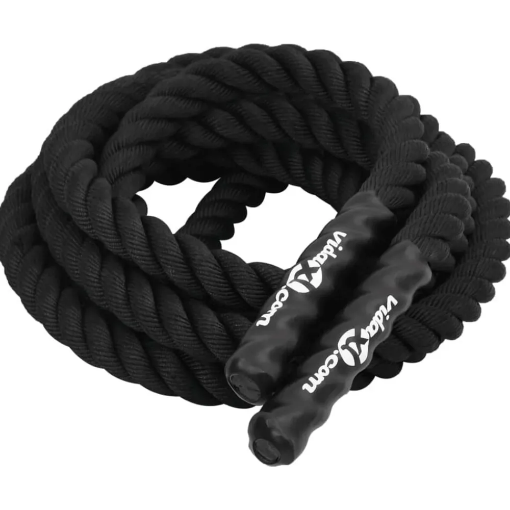Fitness*vidaXL Battle Rope Zwart 6 m 4,5 kg Polyester