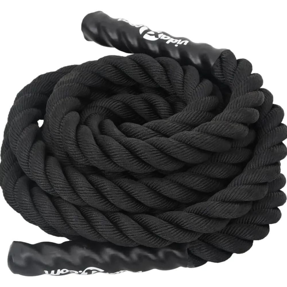 Fitness*vidaXL Battle Rope Zwart 6 m 4,5 kg Polyester