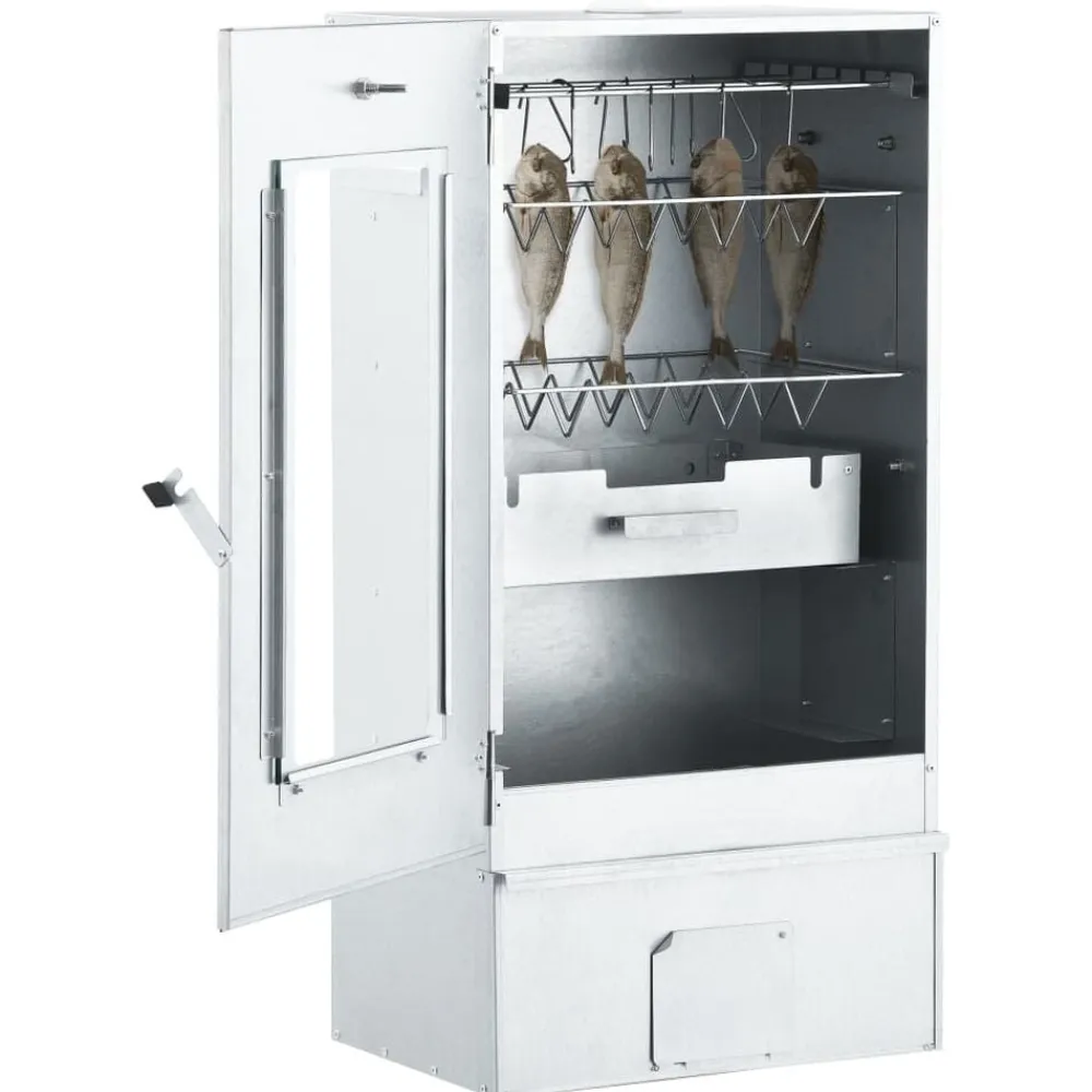 BBQ-rookoven met koude rookgenerator gegalvaniseerd staal>vidaXL Outlet