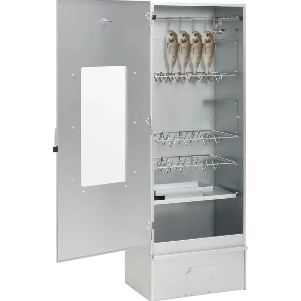 Keuken & Eetkamer*vidaXL BBQ-rookoven met koude rookgenerator gegalvaniseerd staal