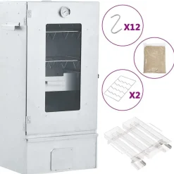 BBQ-rookoven met koude rookgenerator gegalvaniseerd staal>vidaXL Online