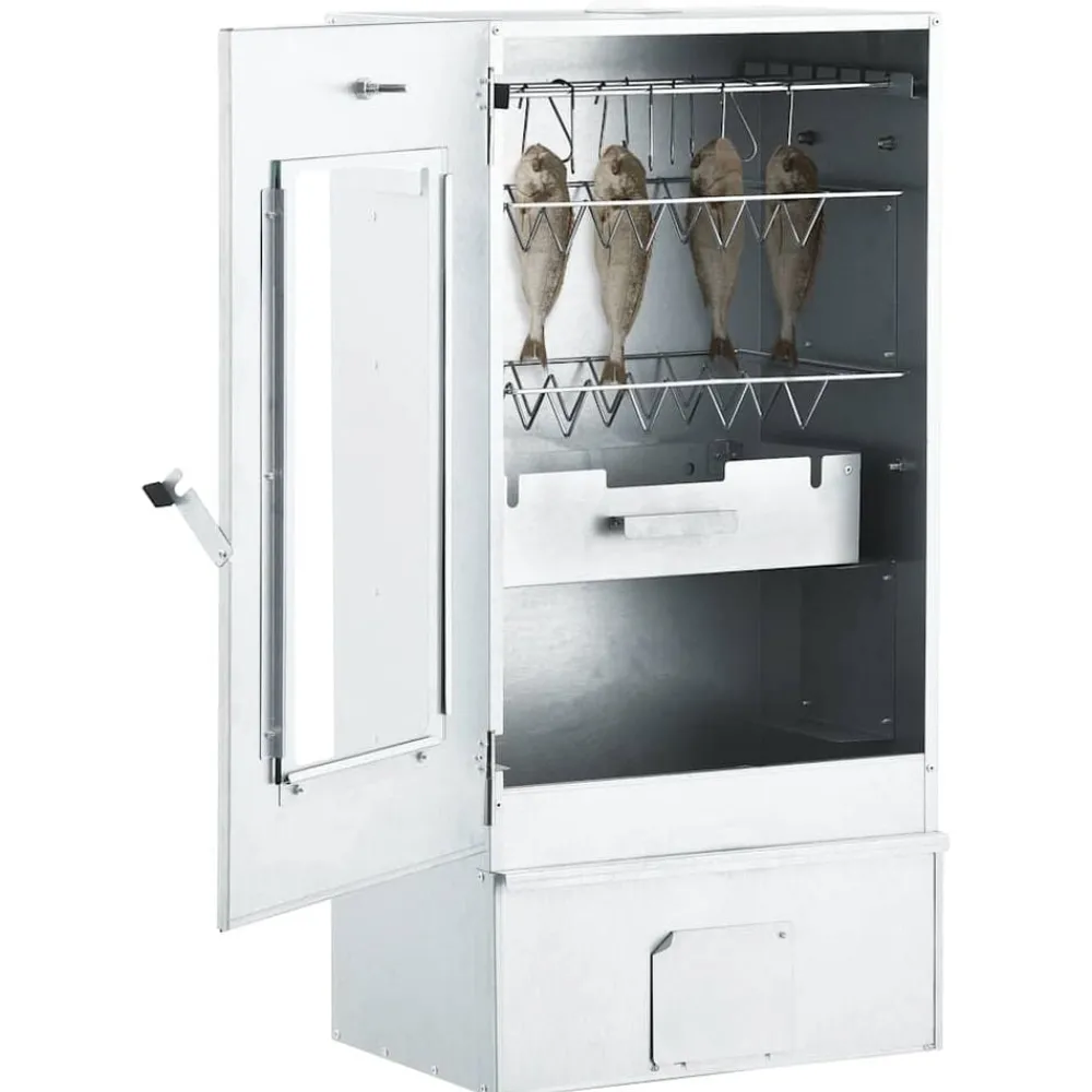 BBQ-rookoven met koude rookgenerator gegalvaniseerd staal>vidaXL Online