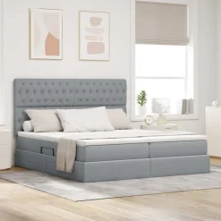 Bed met LED-stripverlichting 180 x 200 cm Stof>vidaXL Best