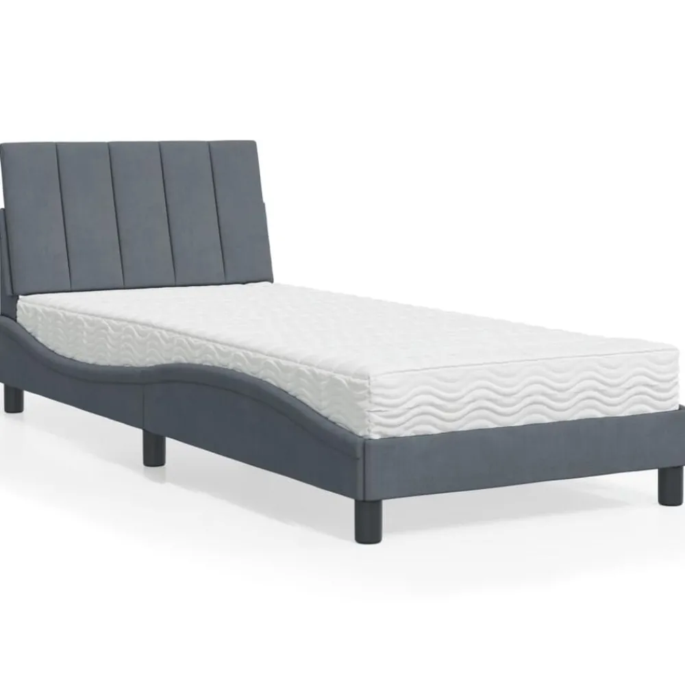 Bed met matras "Hanko" fluweel 80x200 cm>vidaXL Online