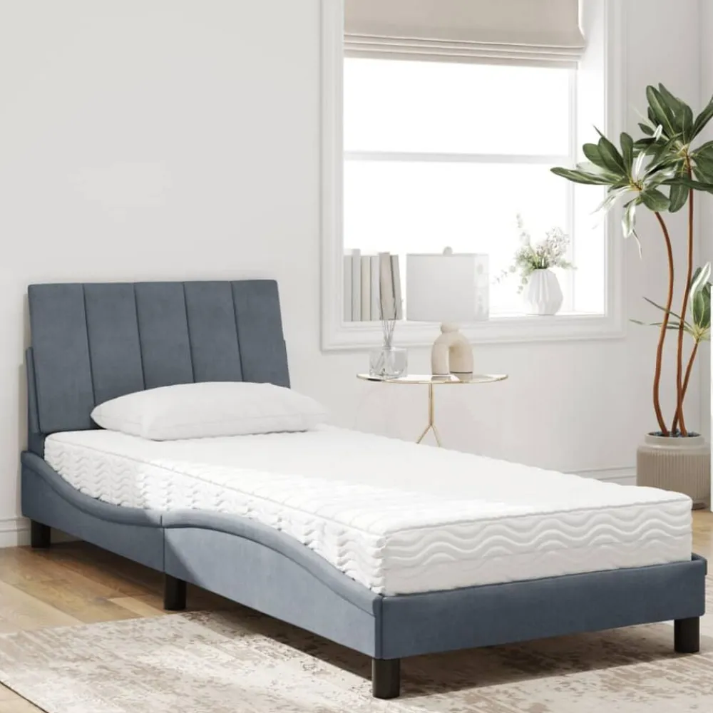 Bed met matras "Hanko" fluweel 80x200 cm>vidaXL Online