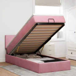 Bed poef met matras en LED's 80x200 cm fluweel>vidaXL Sale