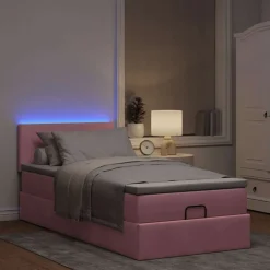 Bed poef met matras en LED's 80x200 cm fluweel><noscript><img width=