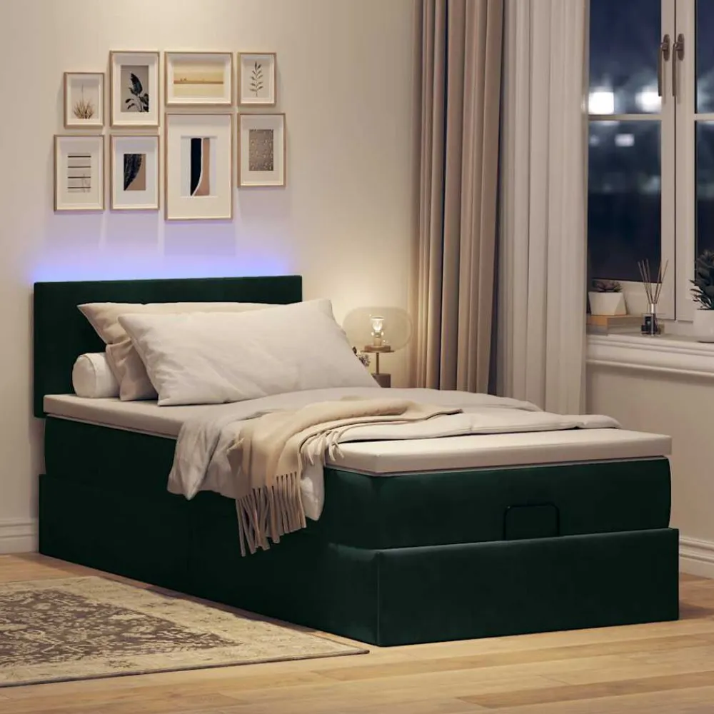Bed poef met matras en LED's 80x200cm fluweel>vidaXL Online